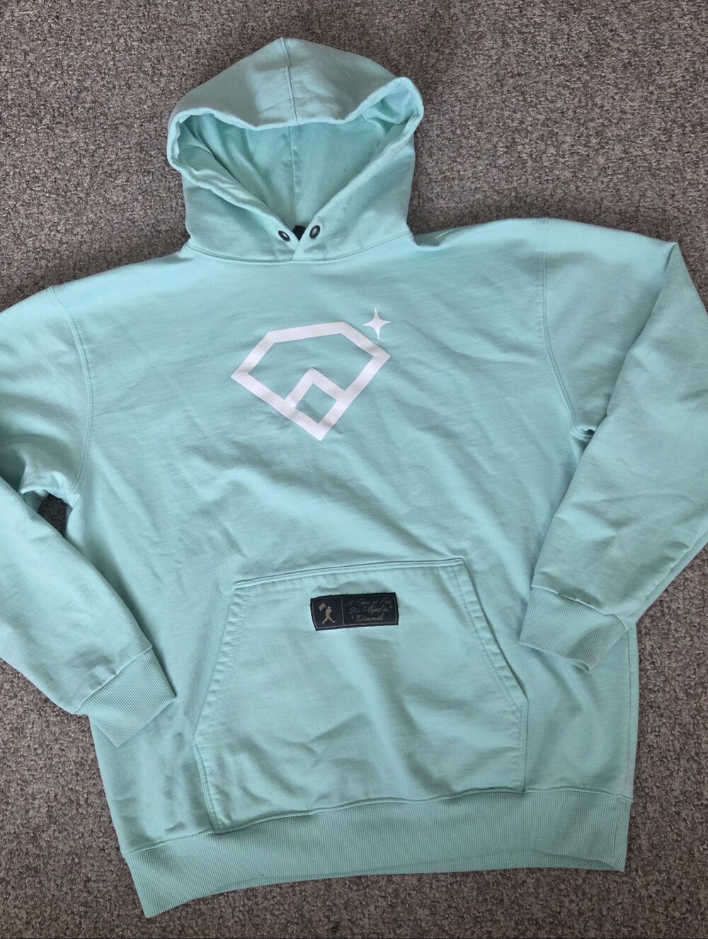 Baseballism A Game So Fine 2.0 Unisex Hoodie Diamonds Mint Green Sea Green XL